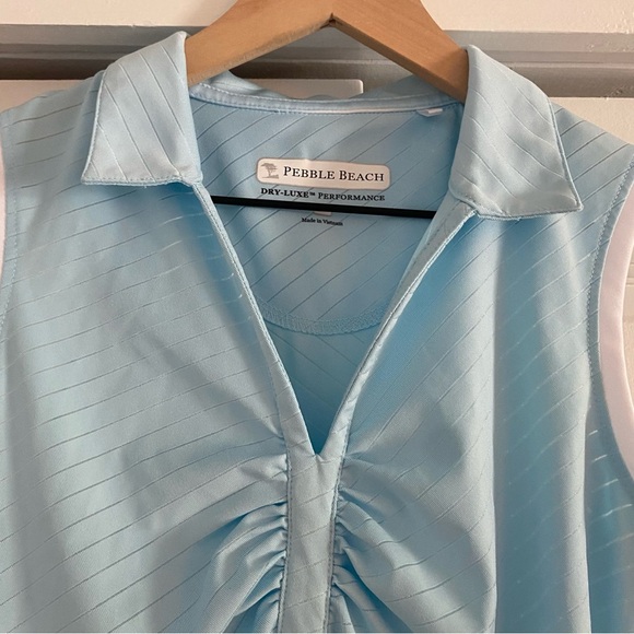 Pebble Beach Sky Blue Sleeveless Top - Picture 2 of 5